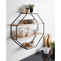 Kate And Laurel Lintz Wood Octagon Wall Shelf