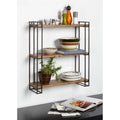 Kate And Laurel Lintz Wood And Metal Floating Wall Shelves