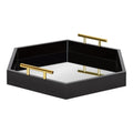 Kate And Laurel Lipton Hexagon Decorative Tray With Metal Handles