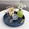 Kate And Laurel Lipton Round Decorative Tray With Metal Handles