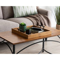 Kate And Laurel Lipton Square Decorative Wood Tray With Metal Handles 16X16