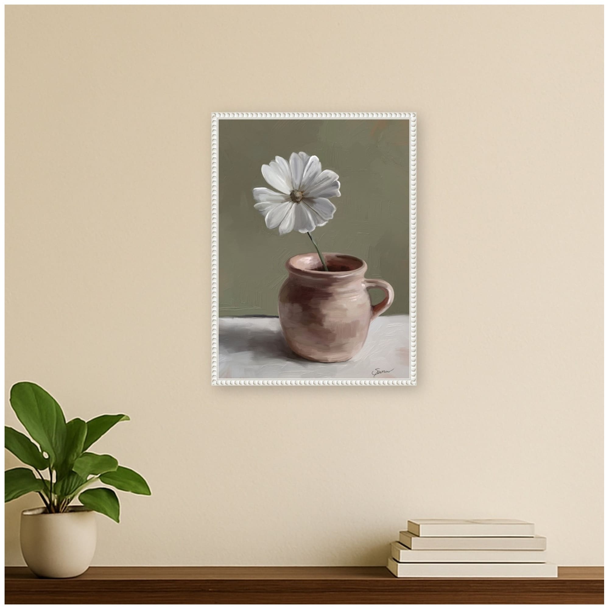 Kate And Laurel Little White Wonder By Mary Sparrow Framed Canvas Wall Art Print