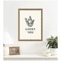 Kate And Laurel Lucky You Checkerboard Print Horseshoe Art Cool Wall Art By Lucky Guava Framed Canvas Wall Art Print