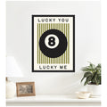 Kate And Laurel Lucky You Lucky Me Dopamine Decor For Home Or Apartment Retro Poster By Lucky Guava Framed Canvas Wall Art