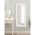 Kate And Laurel Macon Framed Wall Panel Beveled Mirror 16X36 Soft White Soft White