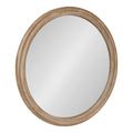 Mansell Round Wooden Wall Mirror 28 Inch Diameter Distressed Gray