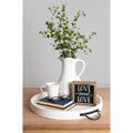 Kate And Laurel Marmora Wood Metal 18 Inch Round Tray