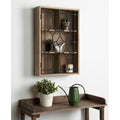 Kate And Laurel Megara Farmhouse Chic Wall Mounted Display Cupboard
