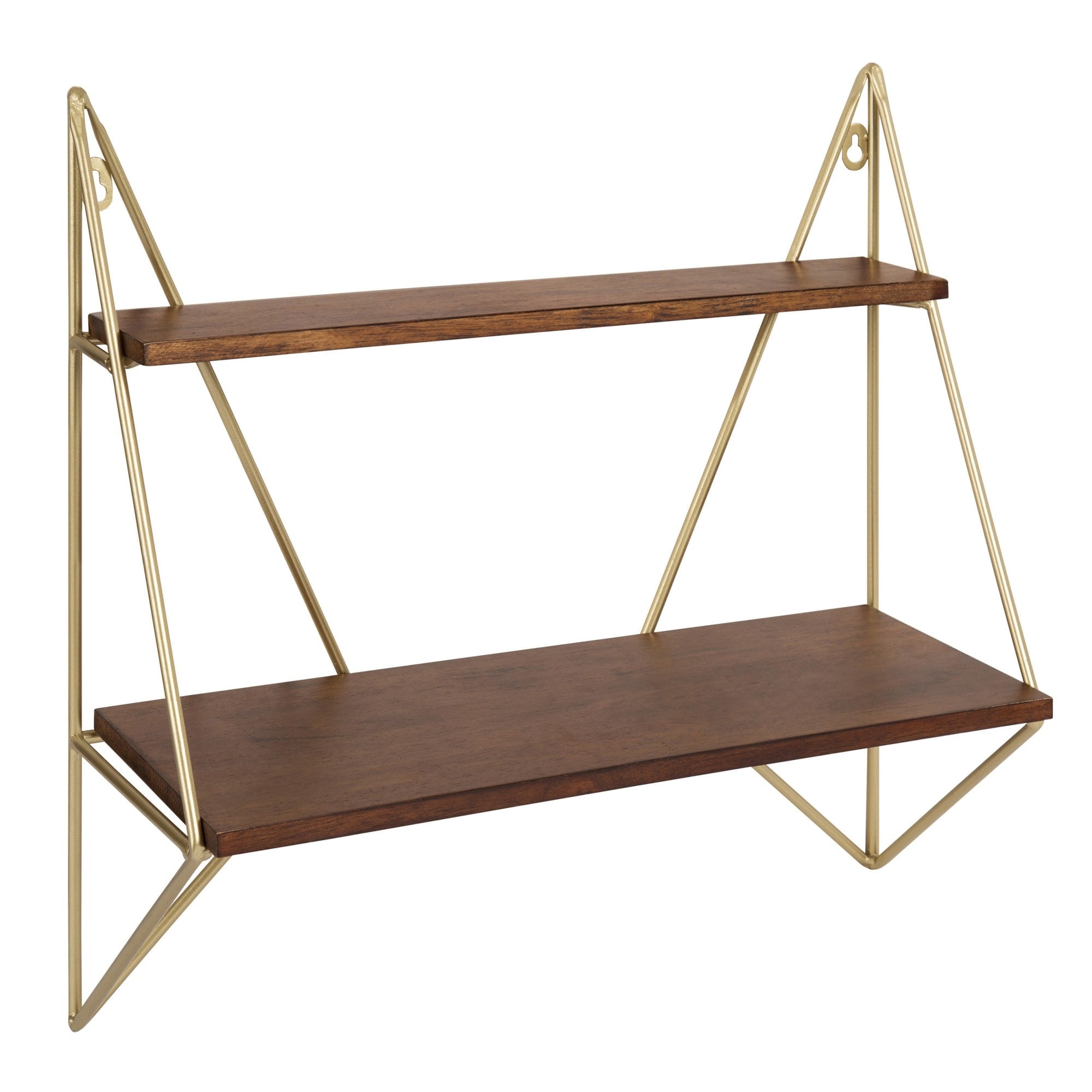 Kate And Laurel Melita Modern Two Tier Floating Wall Shelf