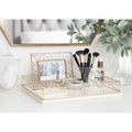 Kate And Laurel Mendel Rectangle Tray With Decorative Metal Rim 12X16.5