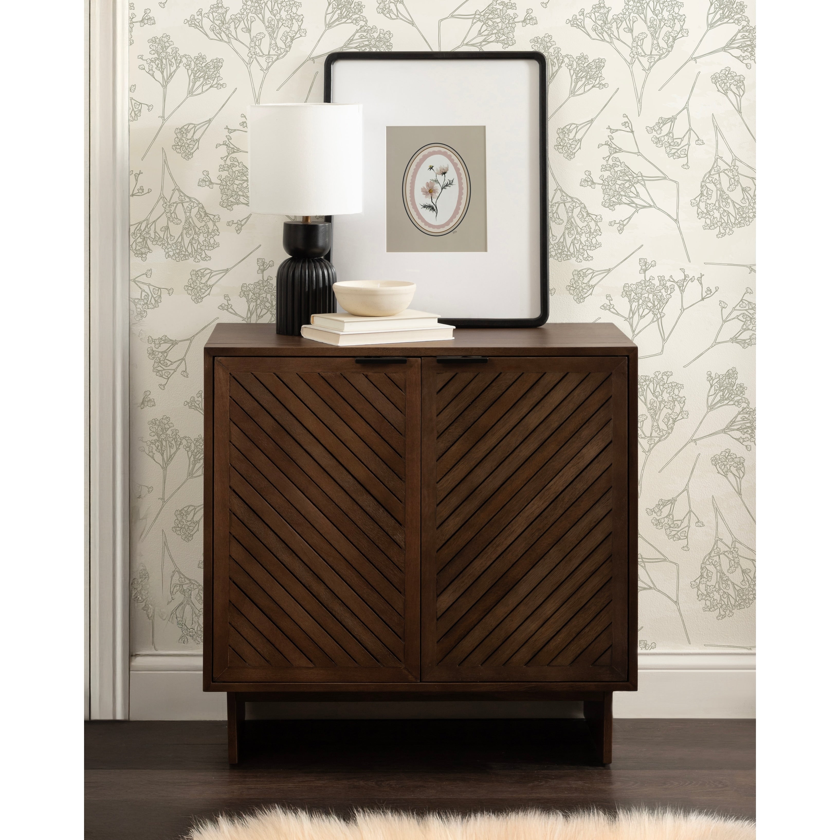 Kate And Laurel Mezzeta Wood Floor Storage Cabinet