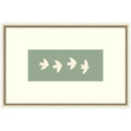 Kate And Laurel Minimalist Birds Panel 4 Green By Laura Moss Framed Wall Art Print