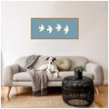 Kate And Laurel Minimalist Birds Panel Blue By Laura Moss Framed Canvas Wall Art Print