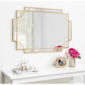 Kate And Laurel Minuette Gold Framed Glass 24 Inch X 36 Inch Decorative Rectangle Wall Mirror