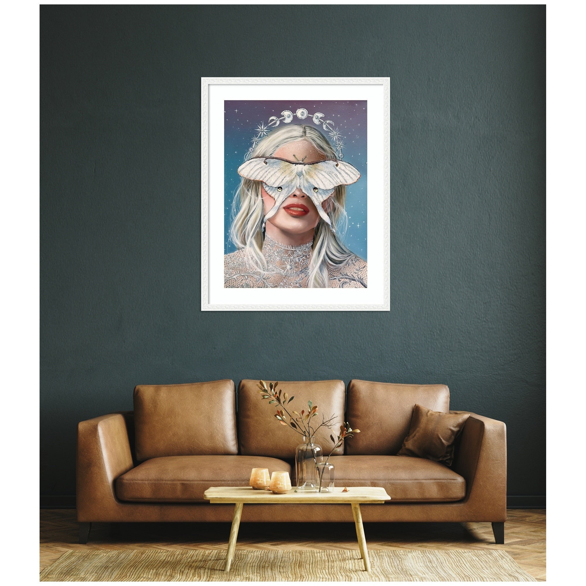 Kate And Laurel Moon Witch By Charlotte Brindley Framed Wall Art Print