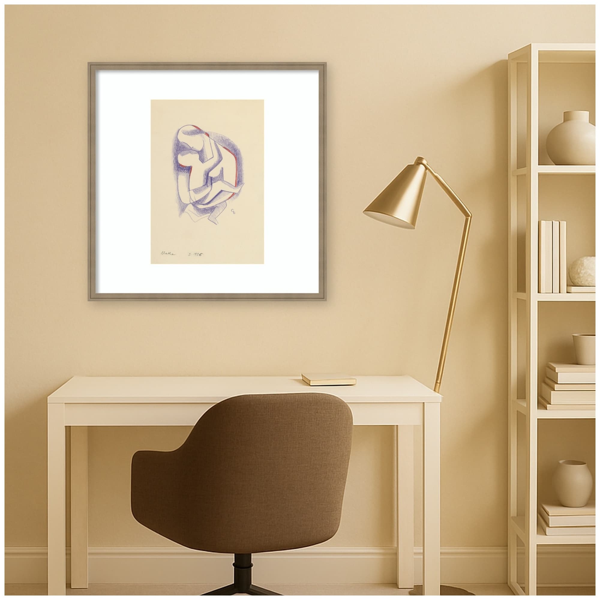 Kate And Laurel Mother 1936 Mikulas Galanda By Nostalgia Prints Framed Wall Art Print