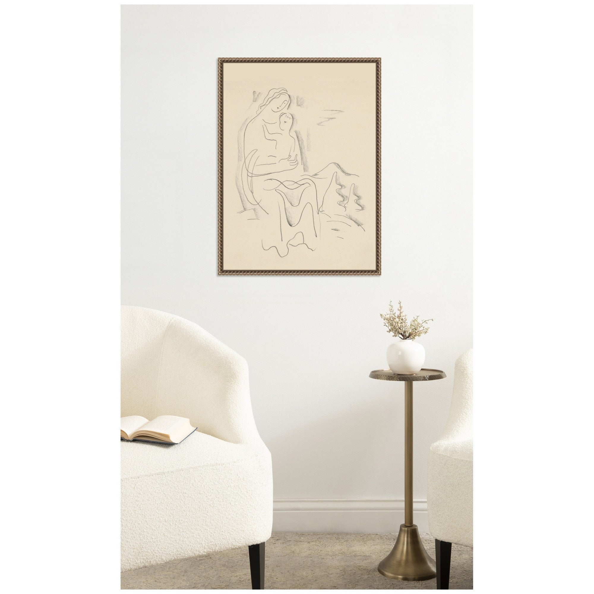 Kate And Laurel Motherhood 1937 Mikulas Galanda By Nostalgia Prints Framed Canvas Wall Art Print