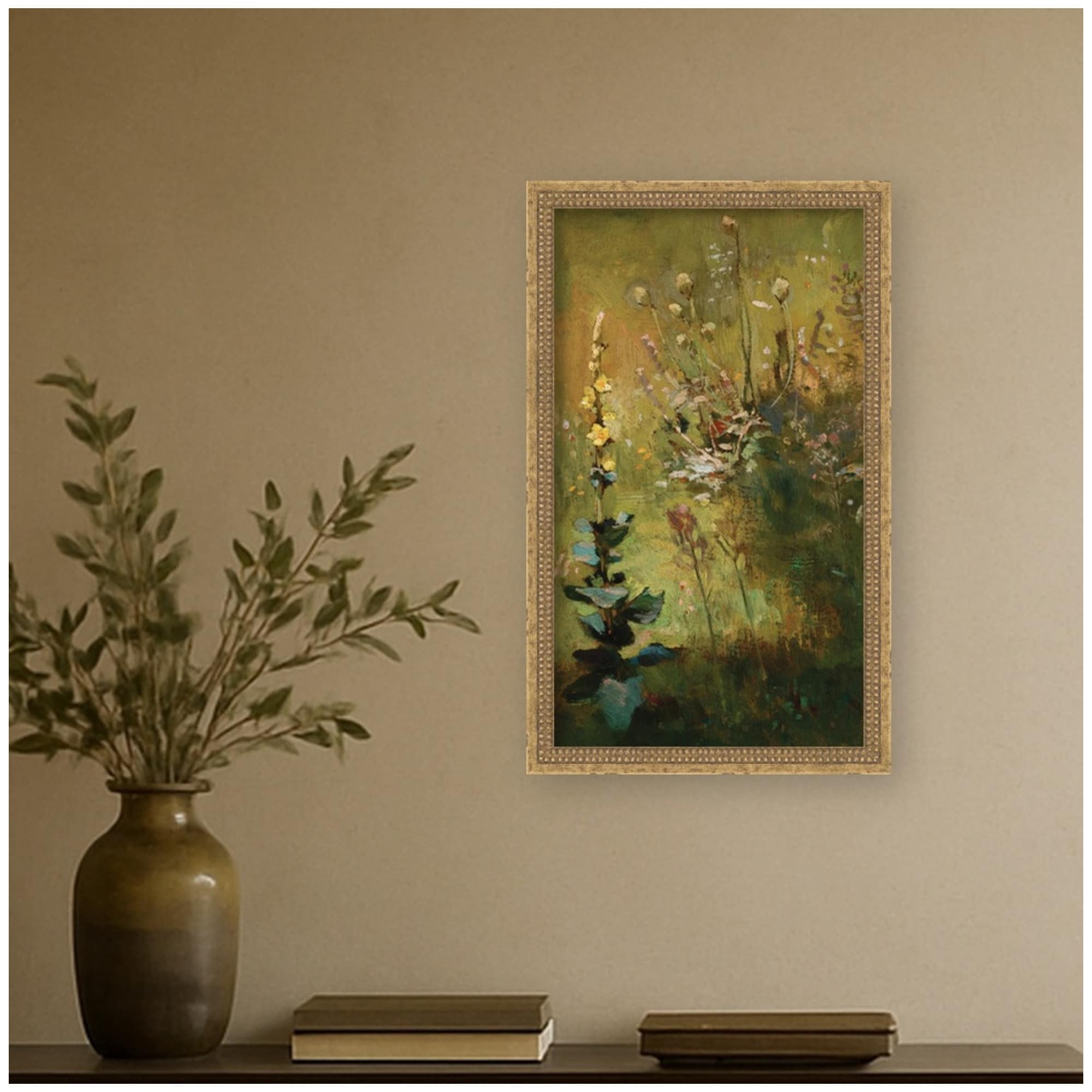 Kate And Laurel Mullein 1887 Jan Stanislawski By Nostalgia Prints Framed Mounted Canvas Wall Art Print