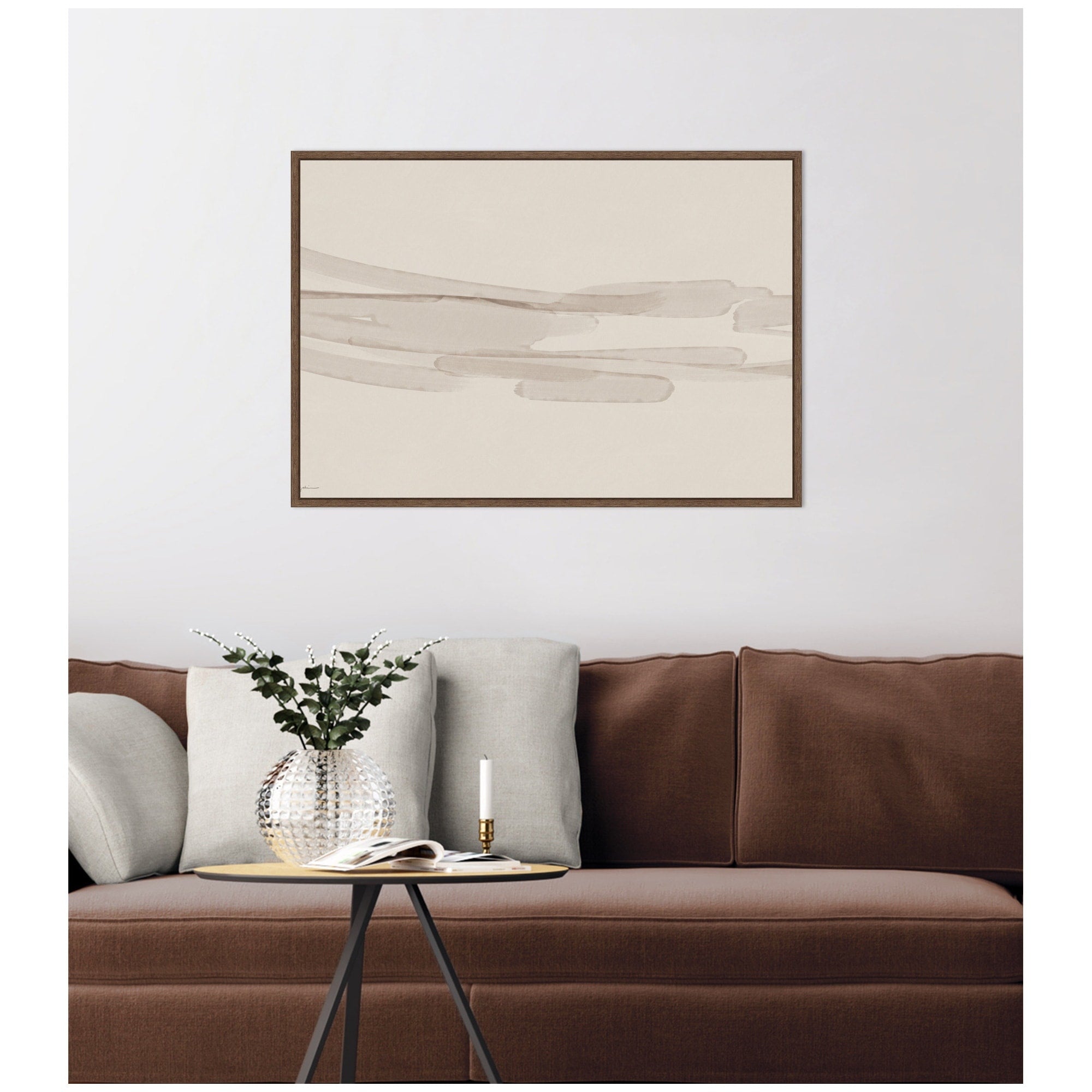 Kate And Laurel Neutral Tones By Gabrielly Guedes Framed Canvas Wall Art Print