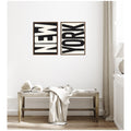 Kate And Laurel New York Set Print Travel City Typography Black And White 2 Piece Framed Canvas Wall Art Set By Lucky Guava