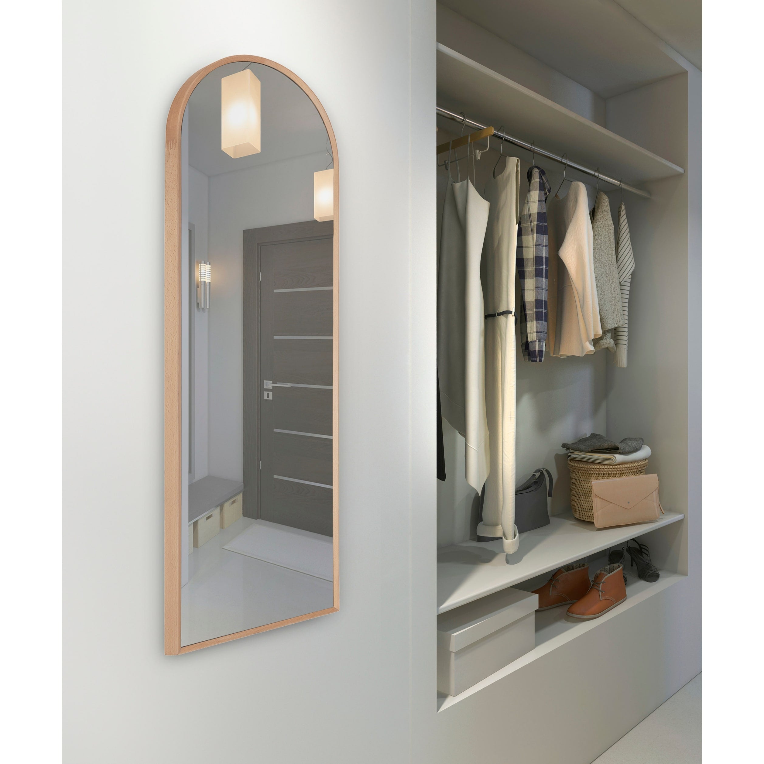 Kate And Laurel Nordlund Framed Arch Wall Mirror 16X48
