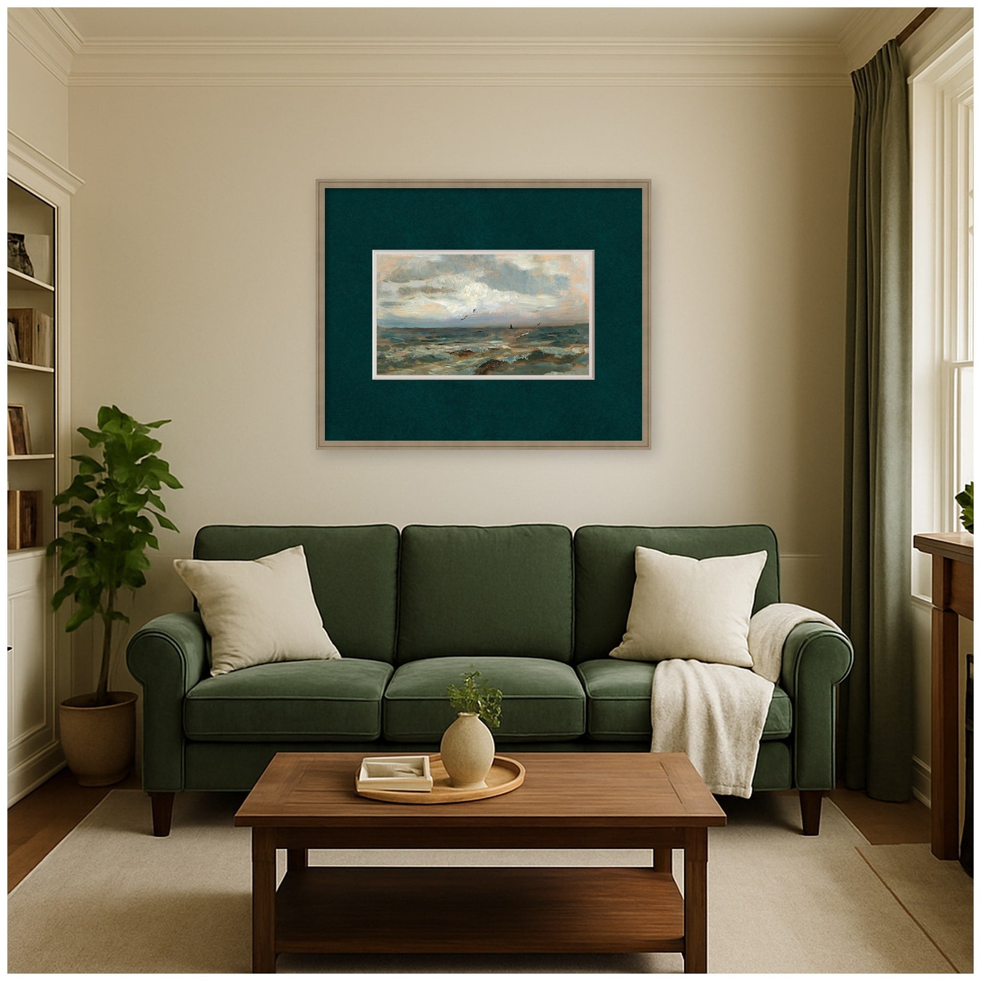Kate And Laurel North Sea Olga Wisinger Faux Mat By Nostalgia Prints Framed Wall Art Print