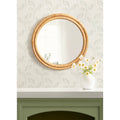 Kate And Laurel Oman Ribbed Round Rattan Mirror 26 Diameter