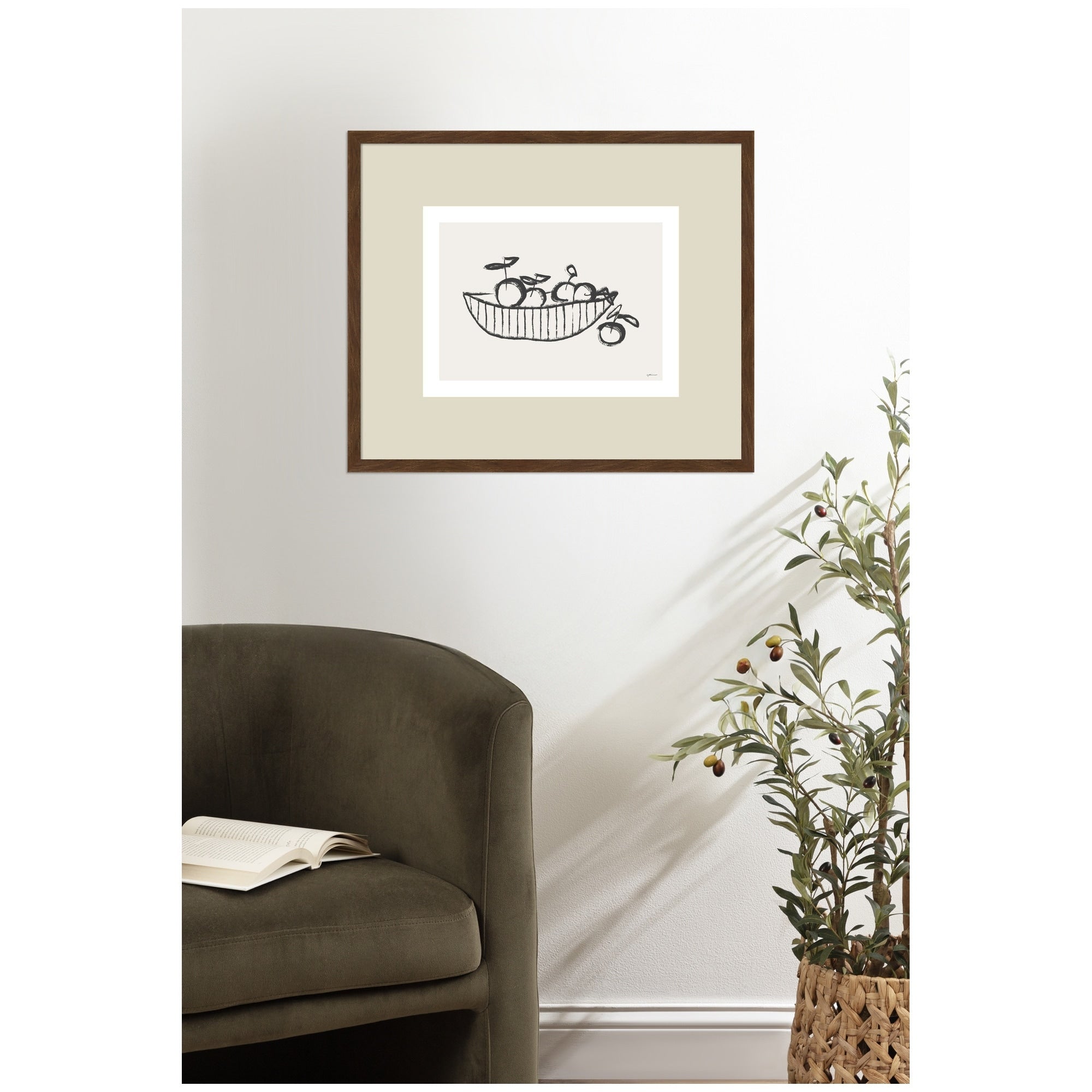 Kate And Laurel Orange Basket By Gabrielly Guedes Framed Wall Art Print