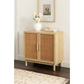 Kate And Laurel Ori Rattan Accent Floor Cabinet 30X15X31