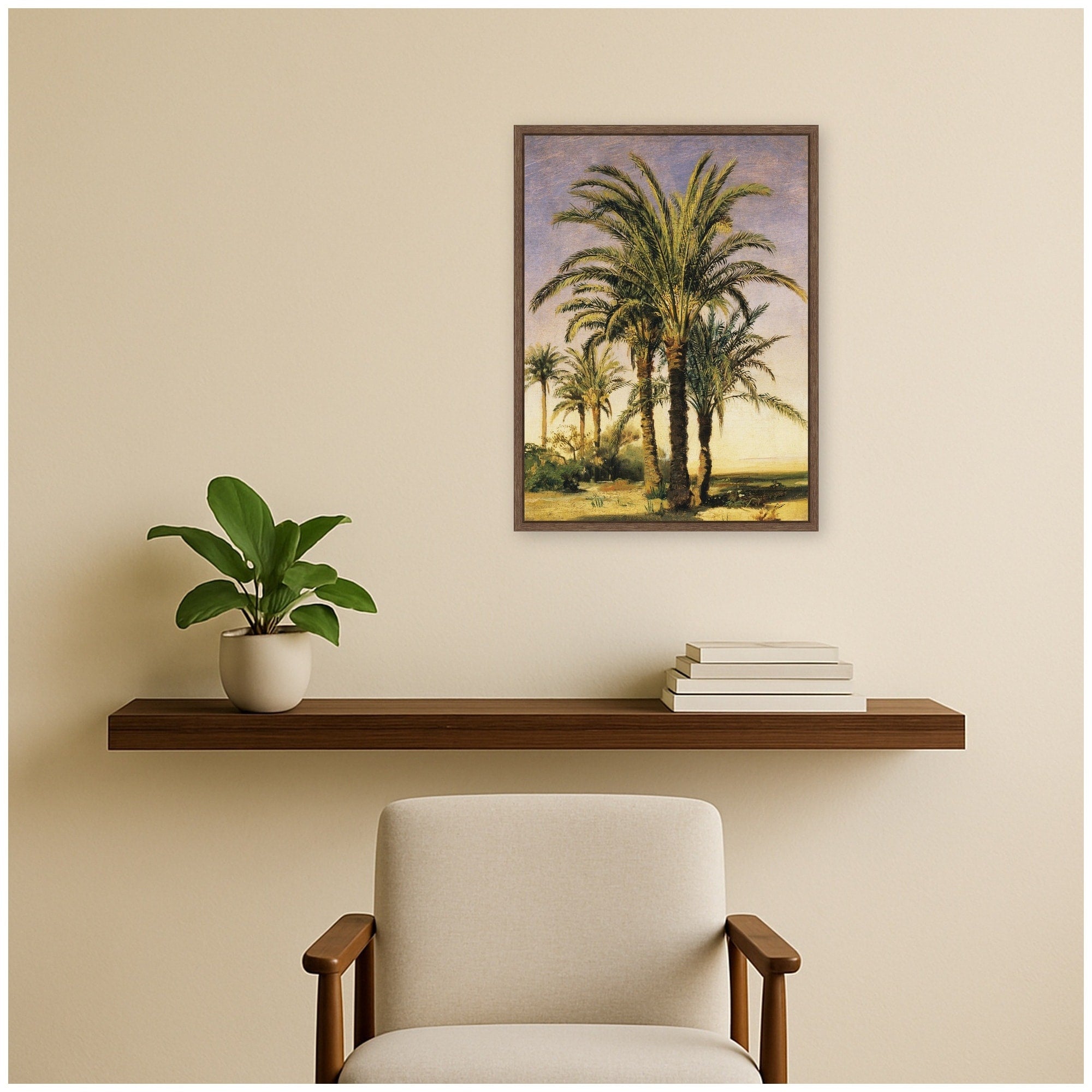 Kate And Laurel Palm Trees 1833 Prosper Marihat By Nostalgia Prints Framed Canvas Wall Art Print