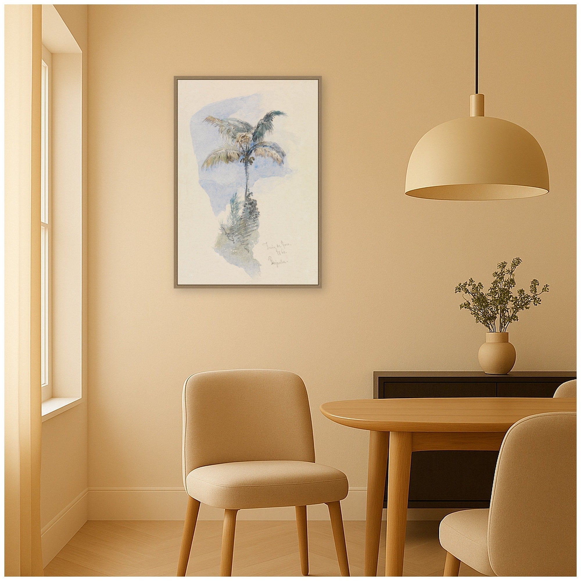 Kate And Laurel Palmenstudie 1860 Ferdinand Keller By Nostalgia Prints Framed Canvas Wall Art Print