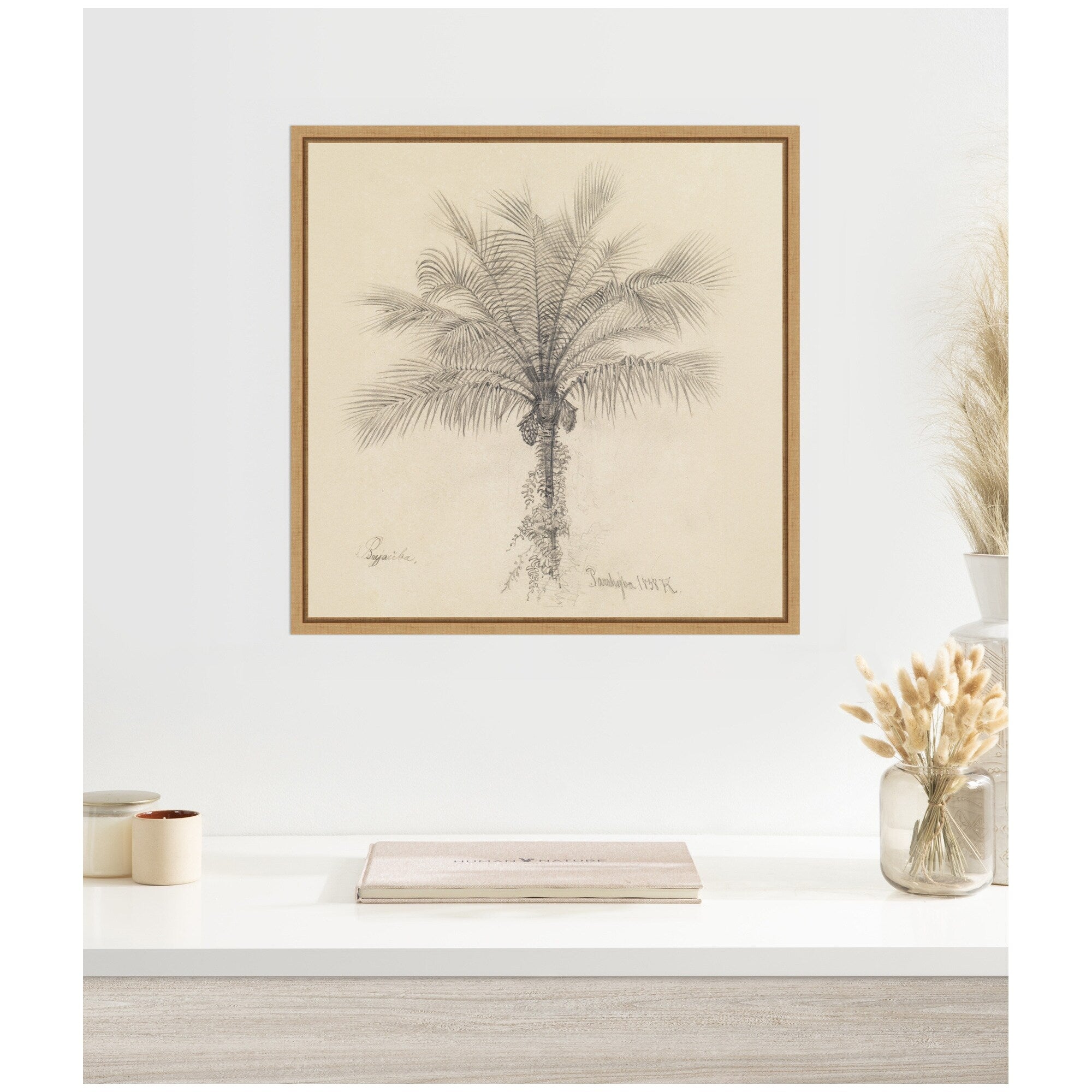 Kate And Laurel Palmstudie Ii 1858 Ferdinand Keller By Nostalgia Prints Framed Canvas Wall Art Print