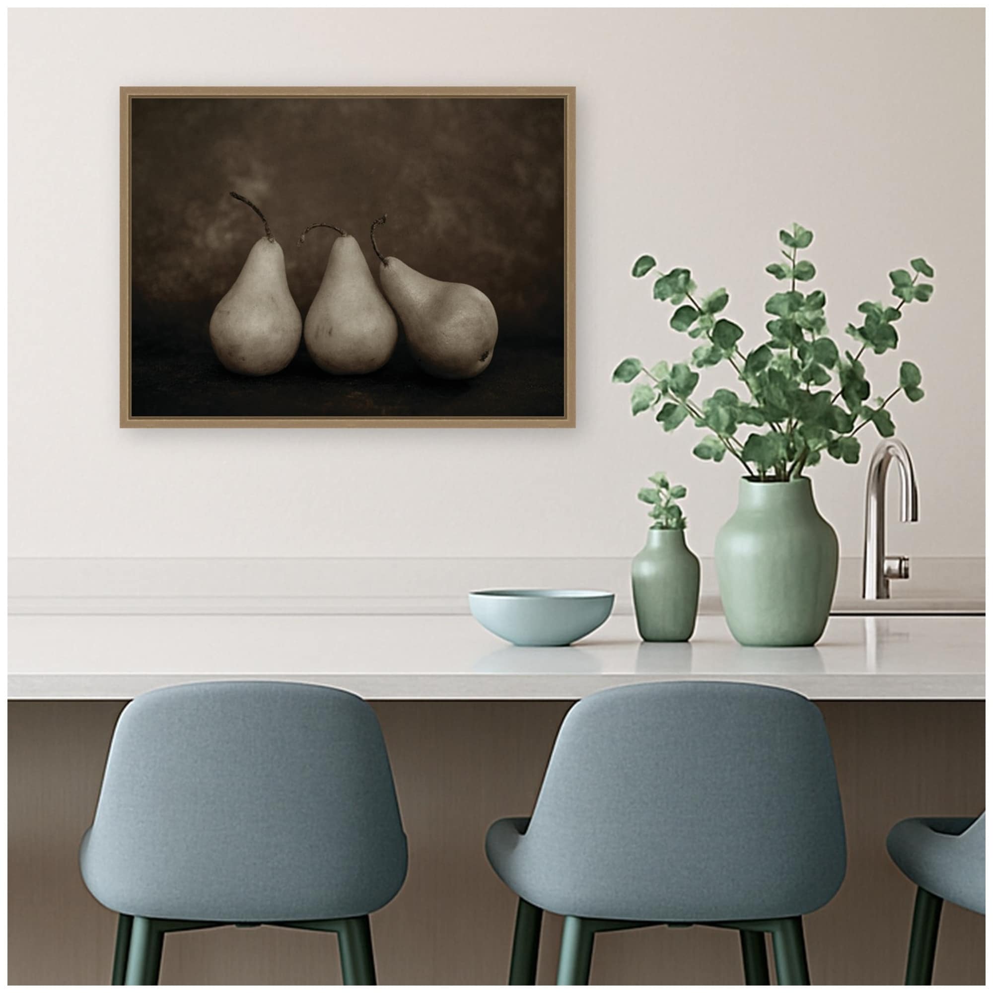 Kate And Laurel Pear Study By Crystal Lynn Collins Framed Canvas Wall Art Print