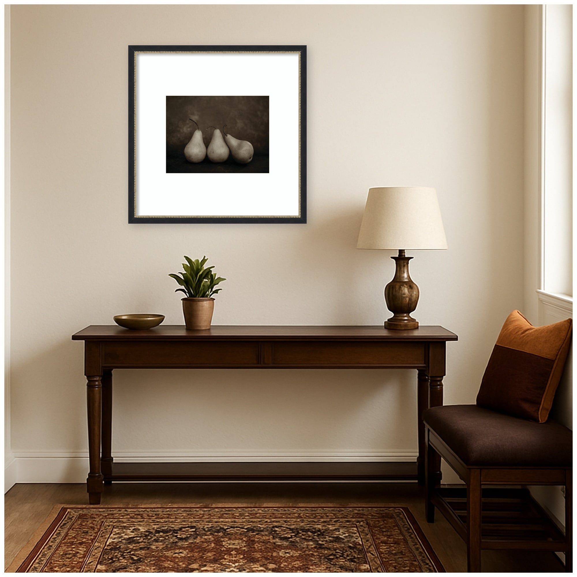 Kate And Laurel Pear Study By Crystal Lynn Collins Framed Wall Art Print