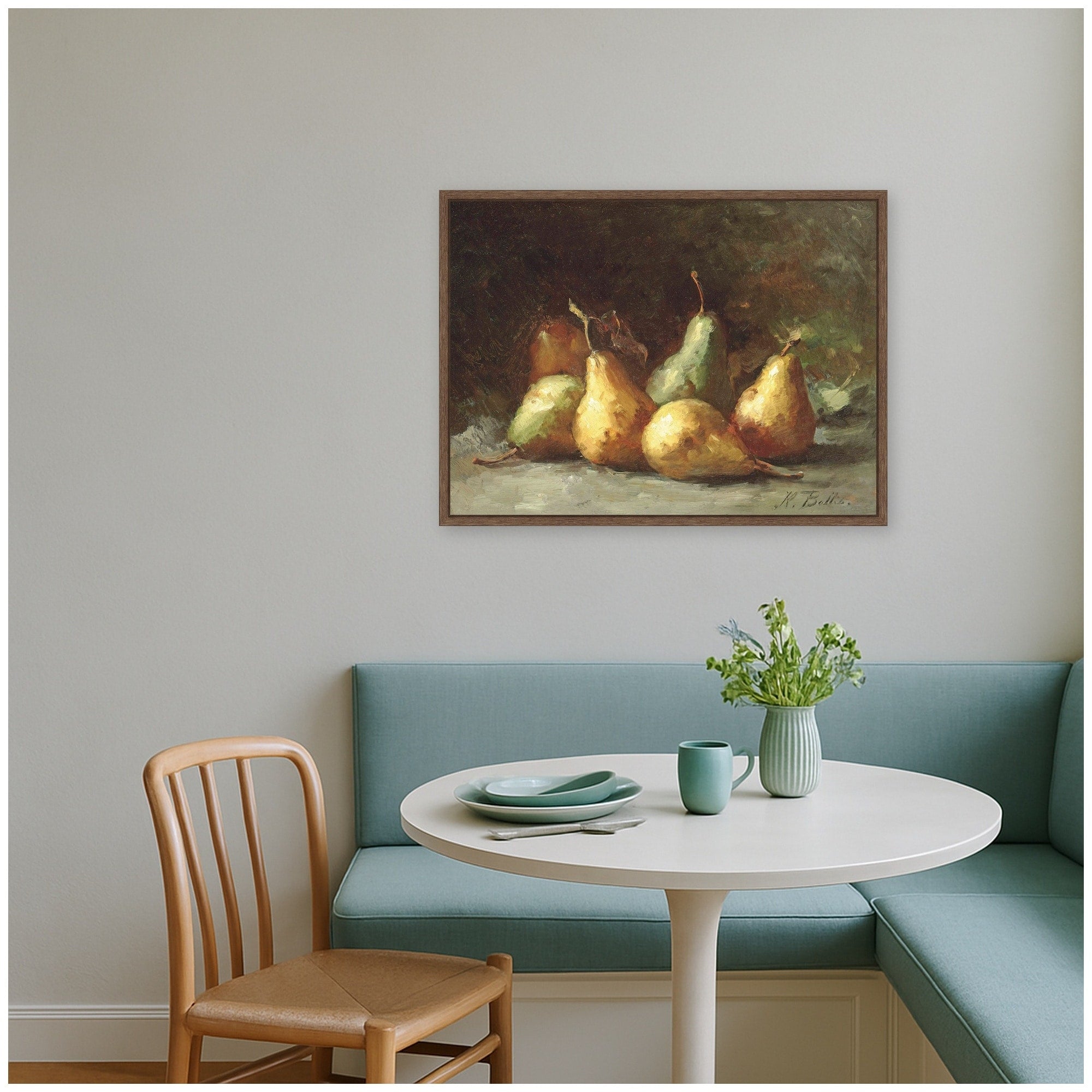 Kate And Laurel Pears By Hubert Bellis By Nostalgia Prints Framed Canvas Wall Art Print