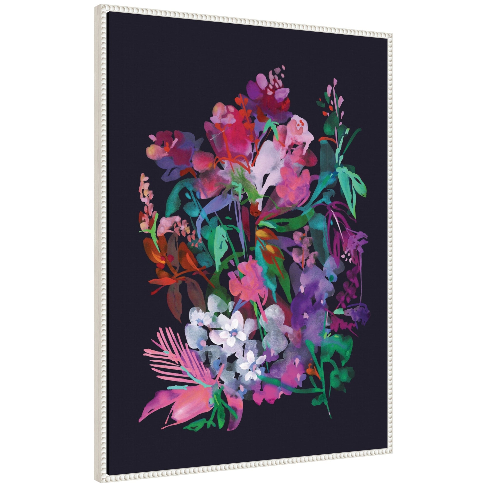 Kate And Laurel Pink Tropical By Reed Rosebud Framed Canvas Wall Art Print