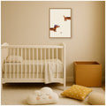 Kate And Laurel Playful Dachshund Puppy Striped By Laura Moss Framed Canvas Wall Art Print