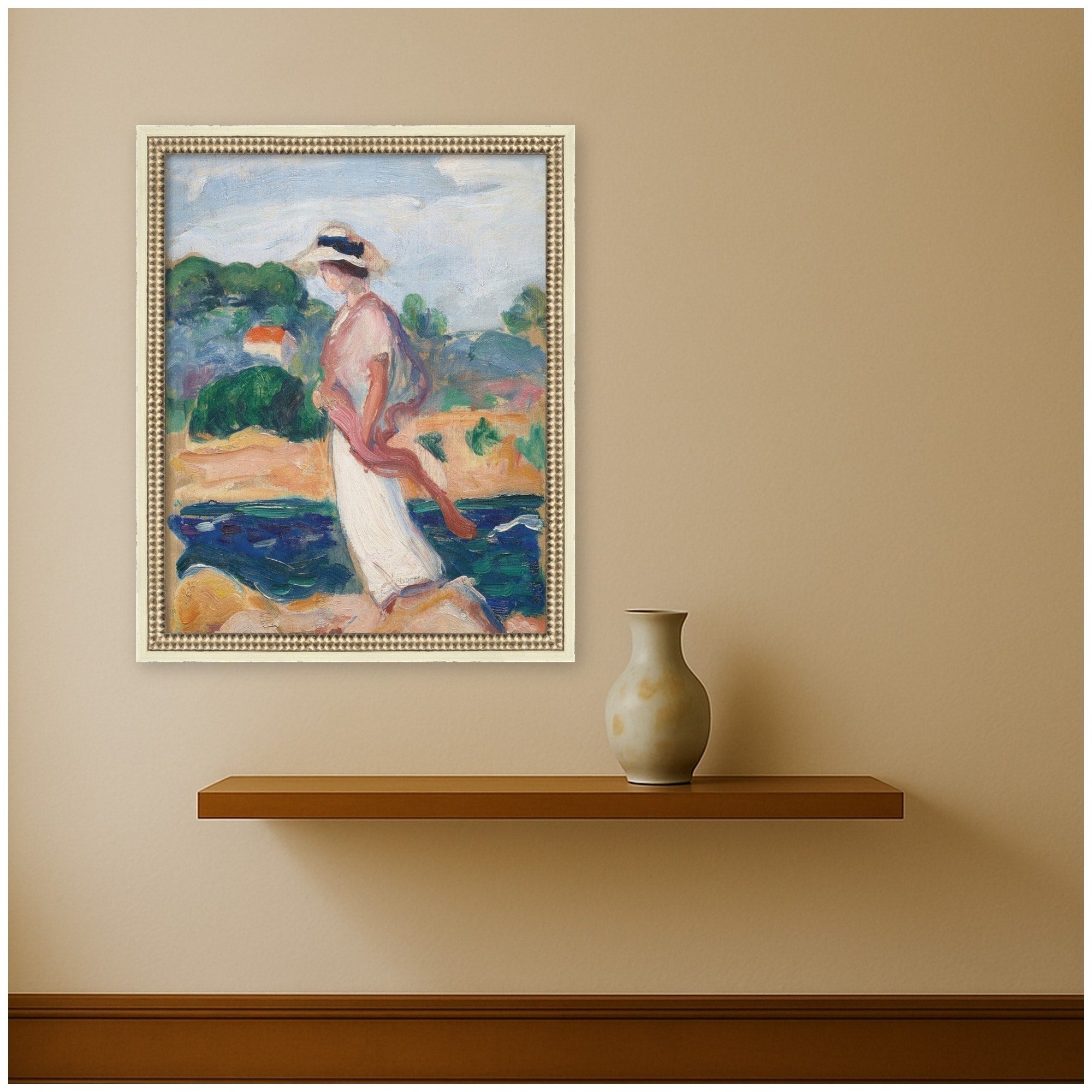 Kate And Laurel Portrait Irene Paysage Henri Lebasque By Nostalgia Prints Framed Mounted Canvas Wall Art Print