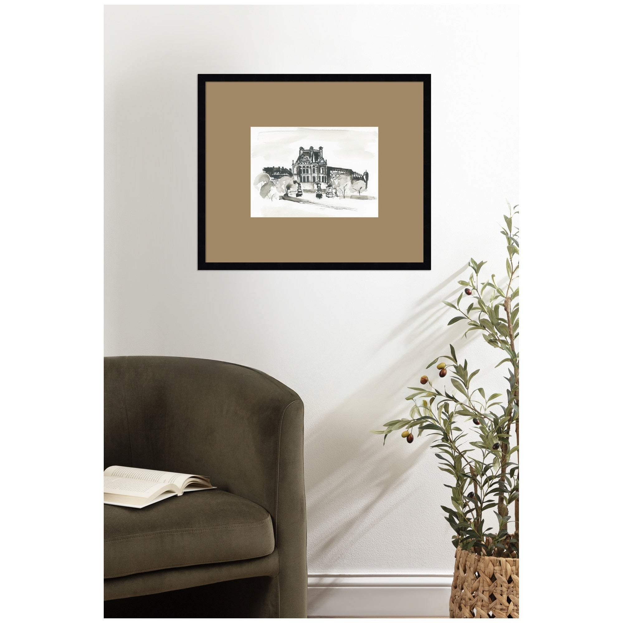 Kate And Laurel Postcard Paris By Teju Reval Framed Wall Art Print Matted
