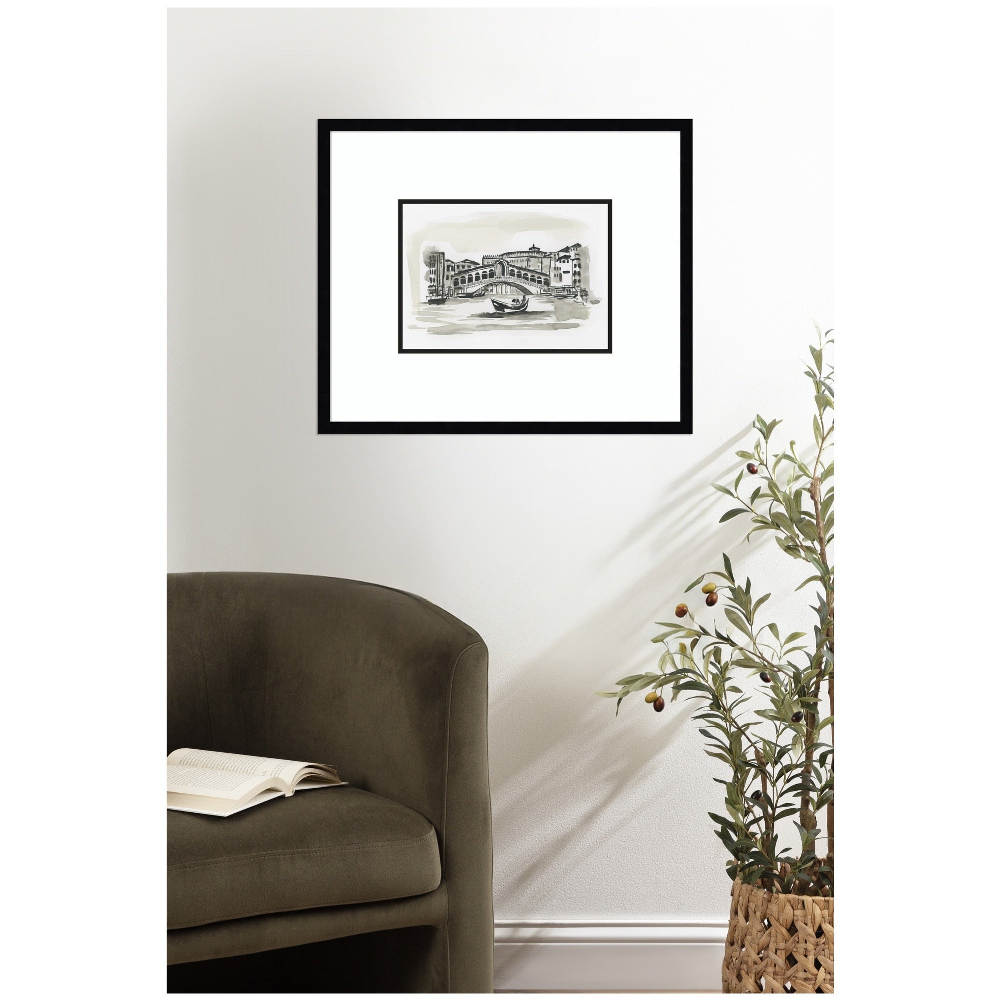 Kate And Laurel Postcard Venice By Teju Reval Framed Wall Art Print