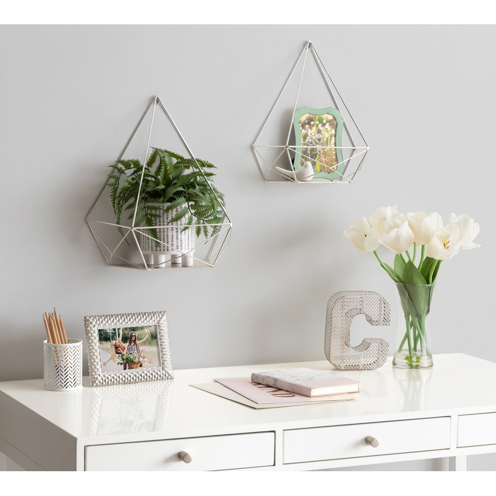 Kate And Laurel Prouve Metal Wall Shelves 2 Pc Set