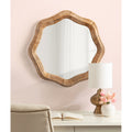 Kate And Laurel Rashana Round Wavy Rattan Wall Mirror 28 Diameter