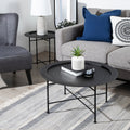 Kate And Laurel Razza Round Metal Coffee Table 28X28X15
