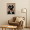 Kate And Laurel Regal Portrait Of A Black Lab By The Creative Bunch Studio Framed Canvas Wall Art Print