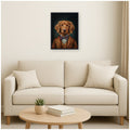 Kate And Laurel Regal Portrait Of A Golden Retriever By The Creative Bunch Studio Framed Canvas Wall Art Print