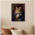 Kate And Laurel Regal Portrait Of A Kitty Cat By The Creative Bunch Studio Framed Canvas Wall Art Print