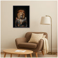 Kate And Laurel Regal Portrait Of A Lion By The Creative Bunch Studio Framed Canvas Wall Art Print