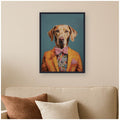 Kate And Laurel Regal Portrait Of A Yellow Lab By The Creative Bunch Studio Framed Canvas Wall Art Print