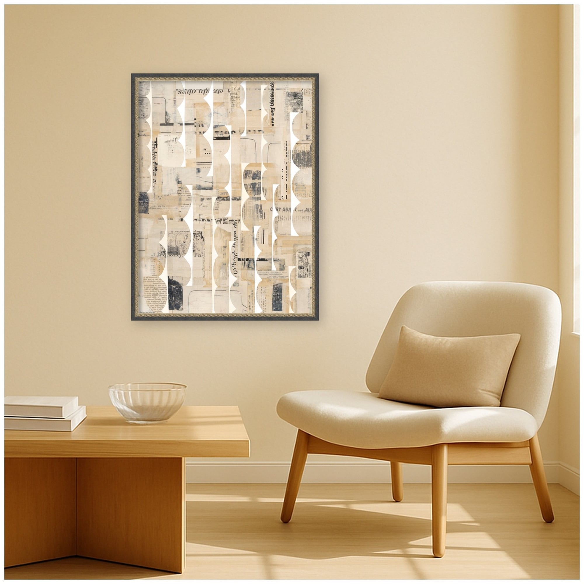 Kate And Laurel Revolved Half Moon Fc By Felicia Dadak Framed Mounted Canvas Wall Art Print