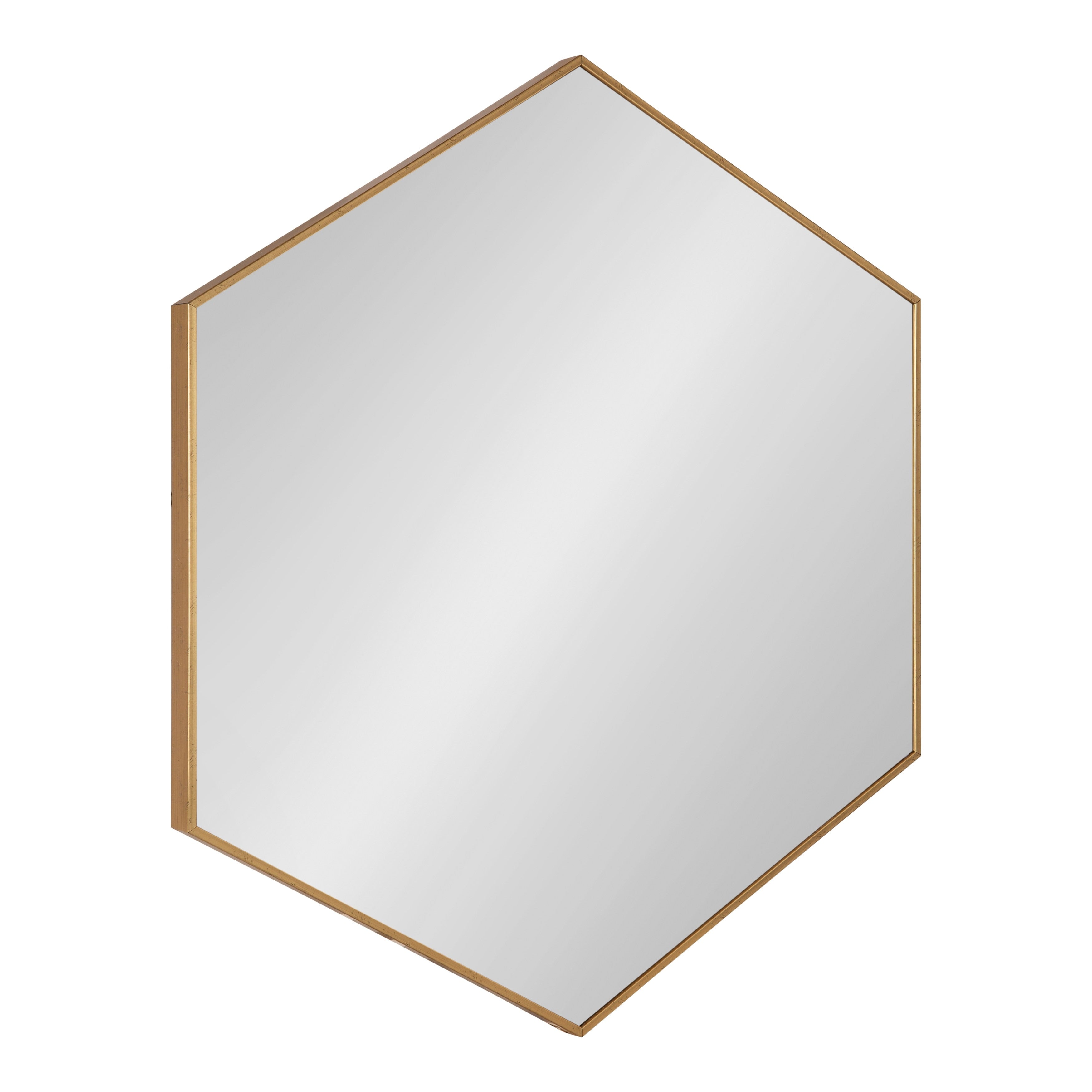 Kate And Laurel Rhodes 6 Sided Hexagon Wall Mirror 30.75X34.75